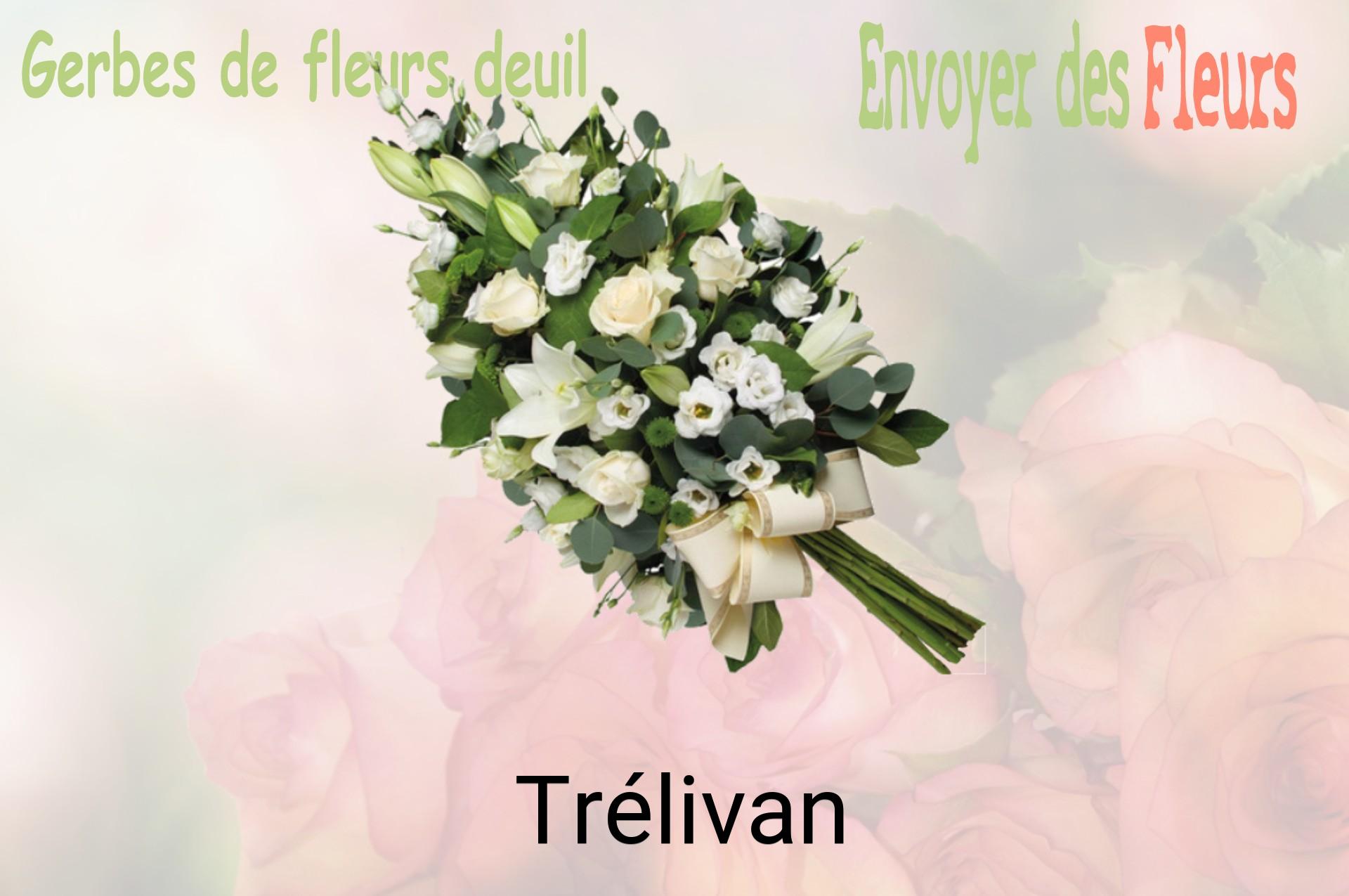 Gerbe de fleurs de deuil livrée à Trélivan